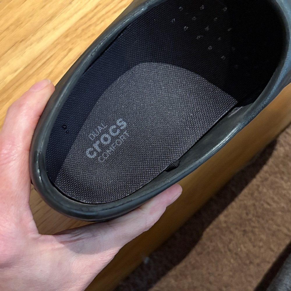 CROCS Black Leopard-Print Work Clogs - image 6